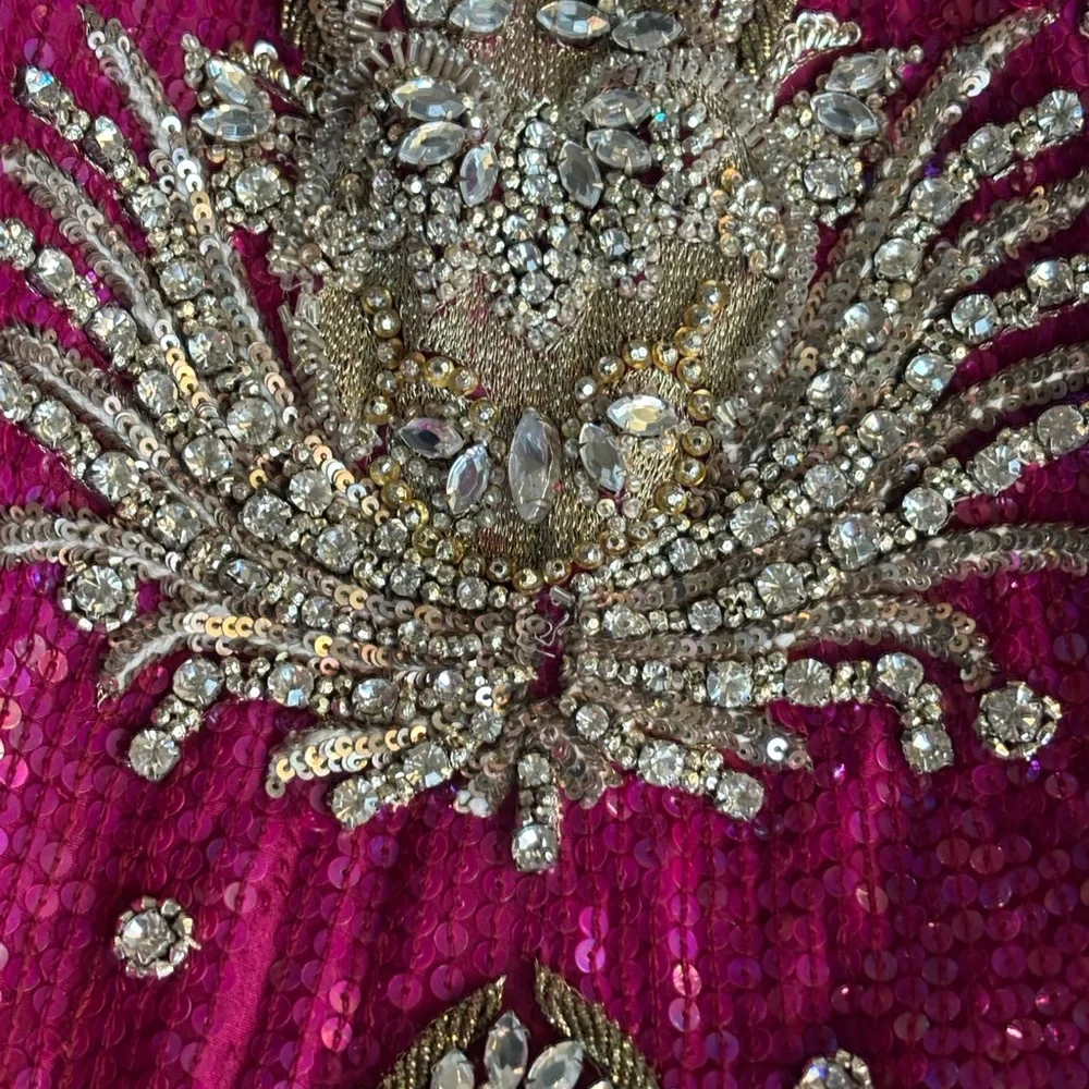 Gyans Elegant Magenta and Gold Embellished Lehenga Set - Picture 6 of 16